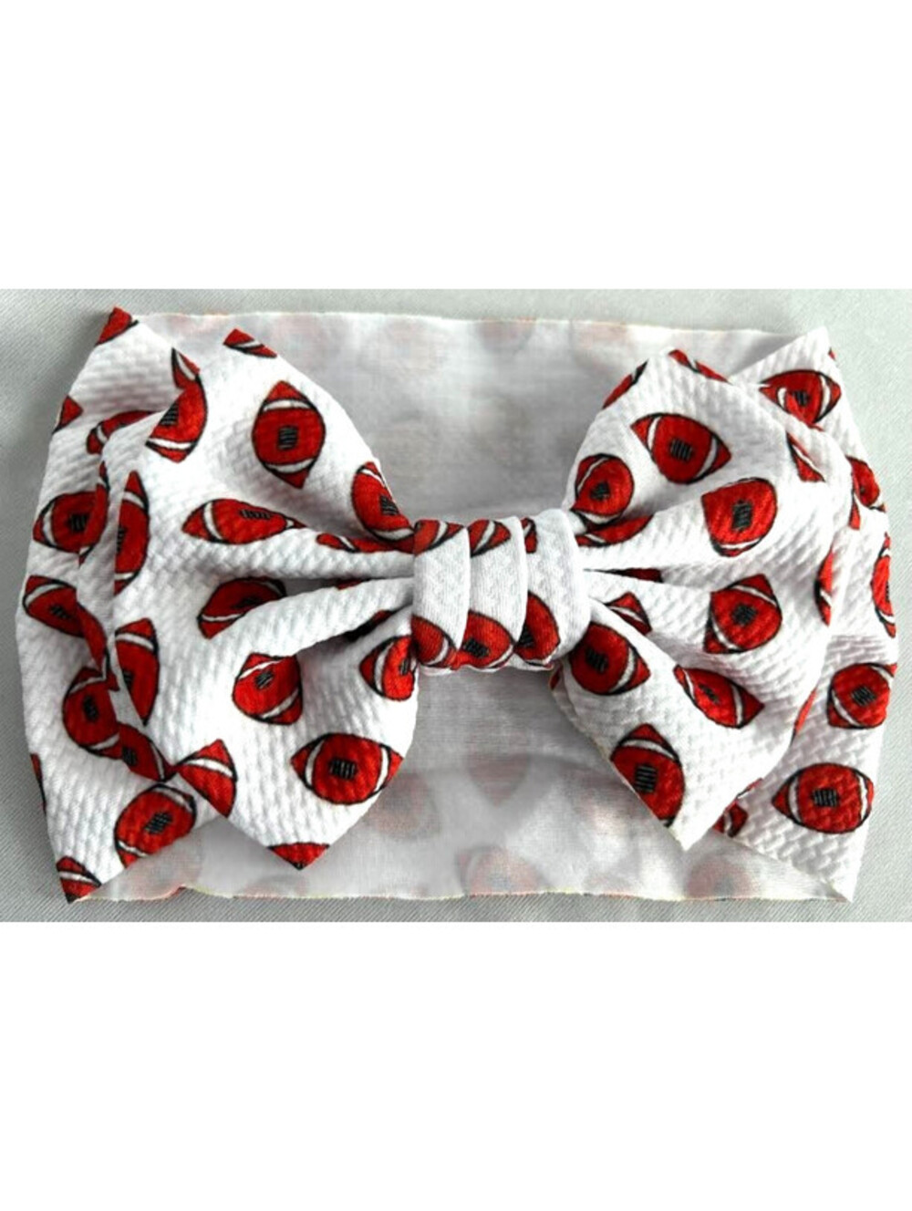 Baby Football Turban Headband With Bow *NEW* Very Soft, 5" Wide Band